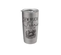 Sew Much Fabric So Little Time, design per amanti del cucito Bicchiere termico in acciaio inox doppia parete