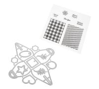 SEWACC 1 Scatola Stampo Coltello Scatola Natale Ornamenti Natalizi Stencil Artigianale Fai da Te per Il Taglio del Metallo Taglio Muore Stencil Acciaio al Carbonio Silver
