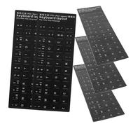 SEWACC 10 pezzi Adesivi Tastiera Lingua Straniera Nero Opaco con Lettere Bianche Sticker Tastiera Portatile per Studenti Facili da Applicare e Rimuovere per Casa Scuola e Ufficio