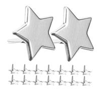 SEWACC 100 Pezzi a Due Gambe Stelle a Cinque Punte Forniture per Album di Ritagli Accessori per Album Unghia Decorativo Fermagli di Carta Scrapbooking Brad Silver Ferro da Stiro