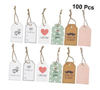 SEWACC 100pezzi Etichette di Sospese Biglietti con per Regalo Piccole Carte Appese con Motivo e di Grazie Realizzate in Carta Resistente per Scrittura
