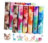 SEWACC 12 Fogli Di Trasferimento Infusibili Tie Dye Da Stirare Su Vinile Trasferimento Termico Motivi Unici Per Magliette