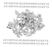 SEWACC 130 Pezzi Accessori con Strass Dell'alfabeto Perline di Lettere Perline per Braccialetti Creazione di Gioielli Perline Alfabeto per Braccialetti Ciondoli per Collana Silver Metallo
