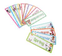 SEWACC 16 Pezzi Carte Flash Inglese per Mesi e Attività Didattiche per e Decorazione Aula Migliora Competenze Linguistiche e La Memoria