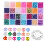 SEWACC 1960 Pezzi Perline Sfuse Colorate per Braccialetti e Collane Fai da Te Artificiali Rotonde con Kit Completo per Gioielli Artigianali