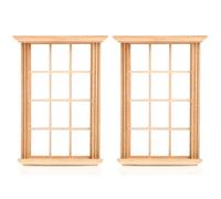 SEWACC 2 Cornici per Finestre in Legno per Casa delle Bambole di Finestra in Miniatura A Dodici Tralicci in Scala 1/12 4 52 X 3 26 Pollici Oggetti di Scena Decorativi per Casa
