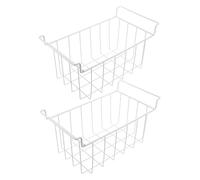 SEWACC 2 pezzi Cesti in Filo con Manici per Congelatore Organizer Impilabili per Frigorifero e Freezer Scaffali Interni per Conservazione Alimenti e Separazione Carne