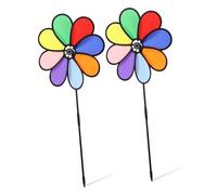 SEWACC 2 Pezzi Girandola Vento Giardino Spinner Colorato Tessuto Resistente Mulino Vento Decorativo per Prato Esterno e Interno Facile Installazione e Rotazione Automatica