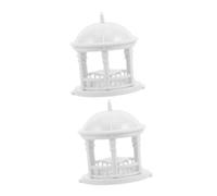 SEWACC 2 Pezzi Modello Del Padiglione Europeo Ornamento Del Mini Padiglione Figurina Del Gazebo Rotondo Gazebo Mini Dollhouse Miniatura Del Giardino Delle Fate Bianca Plastica