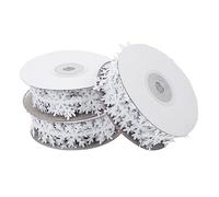 SEWACC 2 Pezzi Nastro Decorativo Natalizio Bianco per Imballaggio Regali e Decorazioni Festive per Fai da Te Compleanni e Matrimonio Atmosfera per Feste