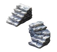 SEWACC 2 pezzi Scalini in Pietra Resina per Micro Paesaggi Dritti e Curvi Decorazioni Miniature per Giardino Bonsai e Casa Bambole