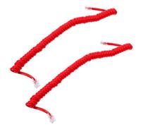 SEWACC 2 pezzi Telefonici Coiled Rosso Accessori Telefonici Resilienti e per Linee Fisse Installazione Facile e