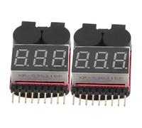 SEWACC 2 pezzi Tester Digitale Tensione Batteria Lipo con Allarme Buzzer Bassa Tensione Monitor Portatile per Batterie Rc e Ricaricabili Controllo e Avviso Batteria