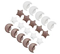 SEWACC 20 Pezzi Maniglia Autoadesiva per Porta Armadio in Abs, Pomello a Forma di Stella e Mezzaluna, Set Bianco e Caffè, per Ante, Cassetti e Mobili da Cucina