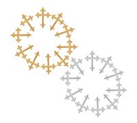 SEWACC 20 Pezzi Toppe Termoadesive Croce Ricamata Dorata e Argento Applicazioni DIY per Cotone Lino Denim Facili da Stirare e Resistenti al Lavaggio