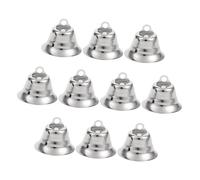 SEWACC 20 Pz Campanellini Metallici Campane d'oro Piccole Campane di Natale Mini Campanelli Decorativi Mini Campane Artigianali Campanellini Natalizi Campane Fai da Te per Natale Silver