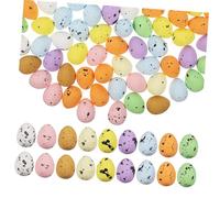 SEWACC 200 Pezzi Uova di Schiuma Colorate Grandi Uova Pastello per Il Nido finte Uova di quaglia Schiuma Mini Uova maculate Giocattoli Decorazione di Uova Imbottitura per Borse da Festa