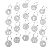 SEWACC 20pezzi Numerate Targhette Portachiavi Metalliche Anello per Identificazione Chiavi Piccole per Hotel Scuole Uffici e Altro
