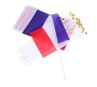 SEWACC 25pezzi Supporto Bandiera Francese Bandiere Decorazioni Da Scrivania Con Bandiere Classiche Piccola Bandiera Da Tavolo Della Francia in Poliestere Con Asta Francesi in Miniatura Pe