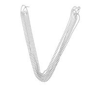 SEWACC 3 Catena di Perline in Acciaio Inossidabile Collana con Catena a Sfere Sfusa Palla Catena di Perle tonde Catena a Sfere con connettori Catena di Perline con connettore Silver