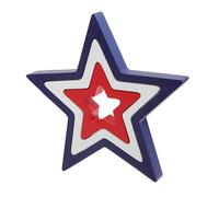 SEWACC 3 Pezzi Decorazioni Patriottiche Legno Forma Stella per Centrotavola e Vassoi per della Memoria e Festa Indipendenza