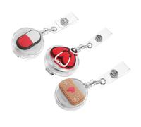 SEWACC 3 pezzi Portabadge Retrattili PVC Morbido con Clip Alligatore Serrata Portabadge Leggero e Compatto per Medici Infermieri e Personale Adatto per Badge Carte Id e Chiavi Ufficio e