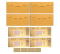 SEWACC 4 bigliettini gratta e vinci dorati - Kit fai da te per bomboniere di compleanno con buste per giochi per baby shower e attività di coinvolgimento in classe