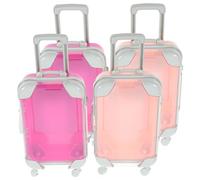 SEWACC 4 Pezzi Di Ciglia Finte Scatola Mini Valigia Vuota Ciglia Organizzatore Simulazione Trolley Custodia Per Il Trucco Scatola Di Trucco In Miniatura Per Donne Viaggio