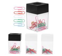 SEWACC 4 pezzi Dispenser Magnetico per Graffette Quadrato Organizer Compatto per Ufficio Scuola Casa con Clip Incluse