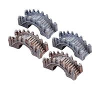 SEWACC 4 Pezzi Miniature Ponti Decorativi in Materiale Polimerico Stile Palazzo Paesaggi Giardino e Micro Paesaggi Accessori Creativi per Balcone Cortile e Ufficio Colori Grigio e