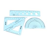SEWACC 4 pezzi Scuola Flessibili Trasparenti Blu con Scala Chiara Pieghevoli per Studenti Geometrici Compatti per Scolastico