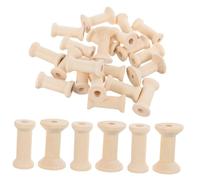 SEWACC 40 Pezzi Bobina di Legno Arte organizzatori Fili Porta Bobina della Macchina Clip di Filo Nastro Utensili Fai da Te Fai da Te Creativo Bobine vuote organizzatore di Filo per Cucire