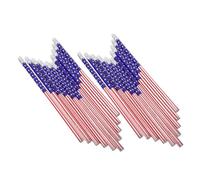 SEWACC 48 pezzi Matite con Bandiera Usa Design Patriottico per Scuola e Ufficio Cancelleria Bandiera Americana Matite Divertenti e per Adulti