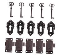 SEWACC 5 set Serrature Vintage in Antiruggine per Mobili da Design Retrò Elegante per Armadietti e Scatole Porta Gioielli Facili da Installare e Resistenti