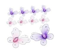SEWACC 50 Pezzi Decorazioni Farfalle Glitterate Rete Pz Farfalle Filo con Gemme per Matrimonio Feste per Creazioni e Decorazioni Resistenti