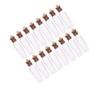 SEWACC 50 Pezzi Mini Bottiglia dei Desideri in Vetro Trasparente da 2 Ml con Tappo di Sughero, Barattolo Decorativo Fai da Te per Bomboniere, Ciondoli e Messaggi Personalizzati,