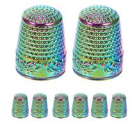 SEWACC 8 ditali in Metallo: Essenziali per progetti di Cucito e Quilting a Mano - ditale da Sarto con Protezioni per Le Dita per lavori Fai da Te e Artigianato