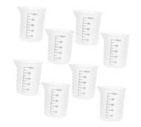 SEWACC 8 Pezzi Bicchieri Dosatori in Silicone con Scala Graduata Trasparente per Resina e Antiaderente e Facile da per Misurazioni Precise e Versamento Senza Sprechi