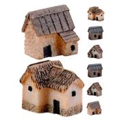SEWACC 8 pezzi Miniature Case di Campagna in Resina Decorazione Ornata per Vasi di Piante Ornamento Tiny House per Giardino Fata e Terrario Complemento per Ufficio e DIY