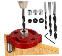 SEWACC Autocentrante per Tasselli in Alluminio Posizionatore per Forature Cerniere e Porte Strumento Robusto per Lavorazioni Falegnameria Kit Guida Trapano Multifunzione per Uso