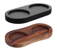 SEWACC Base per macinapepe in legno da 2 pezzi - Vassoio porta macinapepe e sale - Supporto per barattoli di spezie per macina da banco per la decorazione del tavolo della cucina