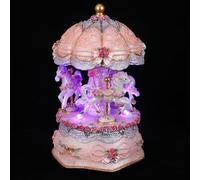 SEWACC Carillon Rotante a Carosello con Luci LED Colorate Carillon Natalizio a Forma di Cavallo Piccolo per Bambine Decorazione Vintage da Tavolo con Melodie a 8 Toni per Camera e