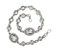 SEWACC Catena della Borsa Fionda Scomparti Viaggio Tracolla per Borsa fettuccia per Borse Forniture per Borse Tracolla della Borsetta in Lega di Zinco e Imitazione del Diamante Silver