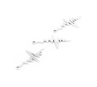 SEWACC Charm Pendente Acciaio con Design Elettrocardiogramma Mini Ciondoli Diy per Gioielli Donna Accessori per Collane e Bracciali Colore Argento