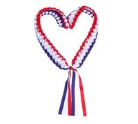 SEWACC Collana Laurea Nastro Poliestere Mano Ghirlanda per Festa Laurea Universitario e Liceale Decorazione Graduazione Rosso Blu Bianco