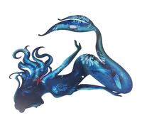 SEWACC Decorazione a Tema Oceano in Metallo a Forma di Sirena per Patio e Cortile, per Arredamento Marino Interno ed Esterno Struttura Durevole