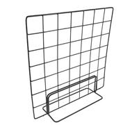 SEWACC Espositore da Tavolo Griglia in Metallo 35X35 CM Supporto Robusto in Ferro Base Nera Set da 2 Pezzi per Esposizione Foto e Opere D’Arte per Mercati e Scrivanie