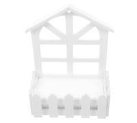 SEWACC Fioriera Rectangolare da Appendere con Artificiali Schiuma e Recinzione Legno Contenitore Decorativo per e Interni Facile Installazione e Design