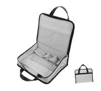 SEWACC Fireproof Business Briefcase Bag Grey Durable Fiberglass Fire Resistant Document Organizer For Travel Office Meeting Storage