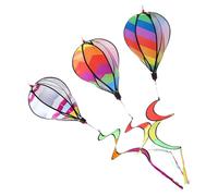 SEWACC Girandola a Vento a Palloncino da Esterno Decorazioni da Appendere per Giardino Pendenti a Palloncino a Strisce Set da 3 Pezzi di Girandole Rotanti Colorate per Feste e